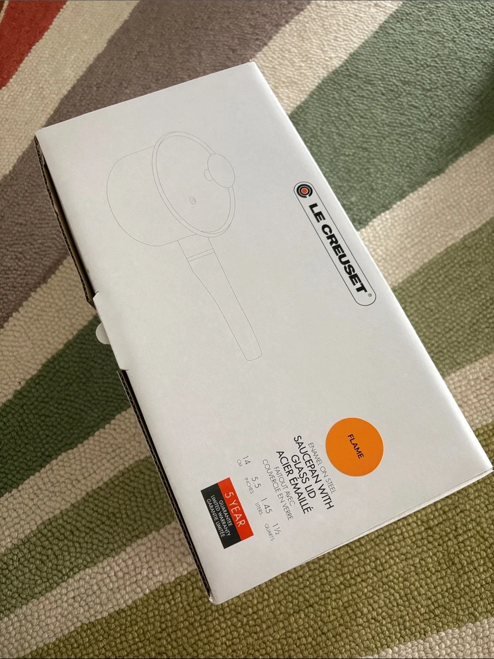 Le Creuset Flame Saucepan with Glass Lid - New in Box